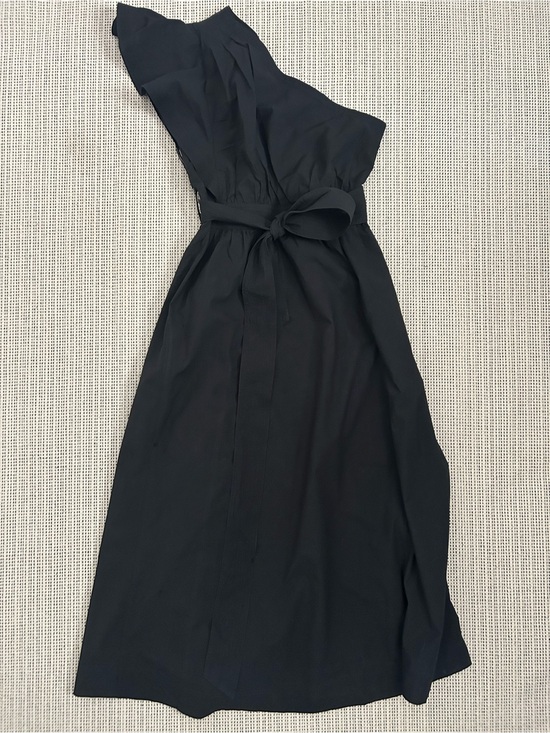 Madewell Dresses & Skirts - Madewell Black One-Shoulder Belted Asymmetrical Dress